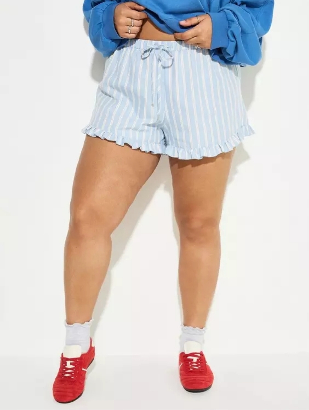 Torrid LoveSick NWOT Drawstring Ruffle-Hem Shorts - Picture 3 of 13